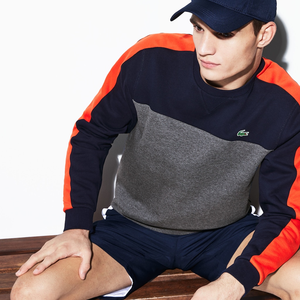 Sweatshirt Tennis col rond Lacoste SPORT en molleton color-block