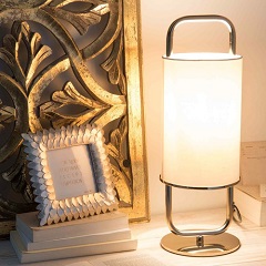 Lampe en métal doré abat-jour blanc ADDISON - Maisons du Monde