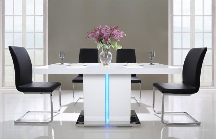 LASER Table à manger avec LED de 6 à 8 personnes