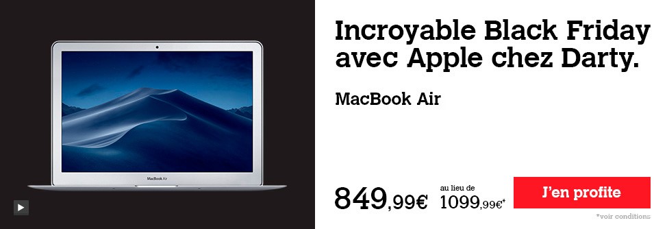 Black Friday MacBook Darty - MacBook Apple MACBOOK AIR 13" 128 GO 