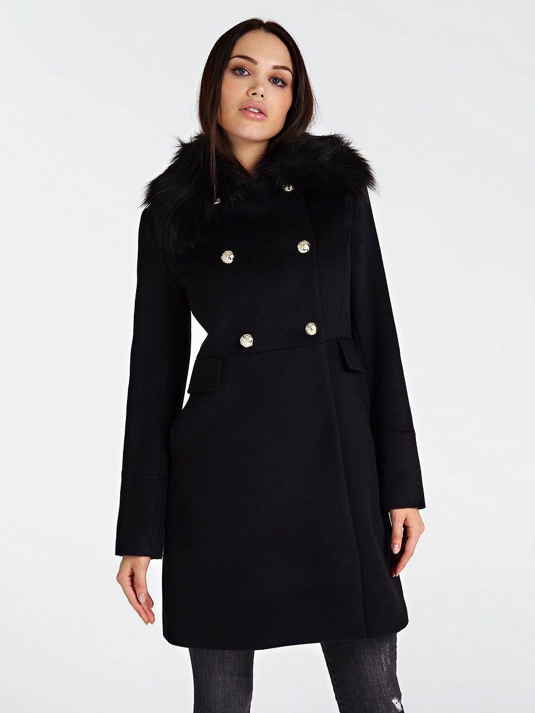manteau femme guess noir