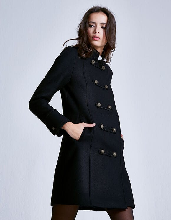 manteau femme style militaire noir