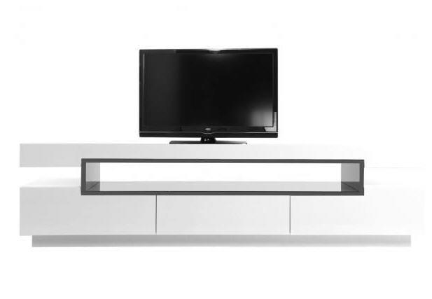 Meuble TV design LIVO laqué blanc brillant