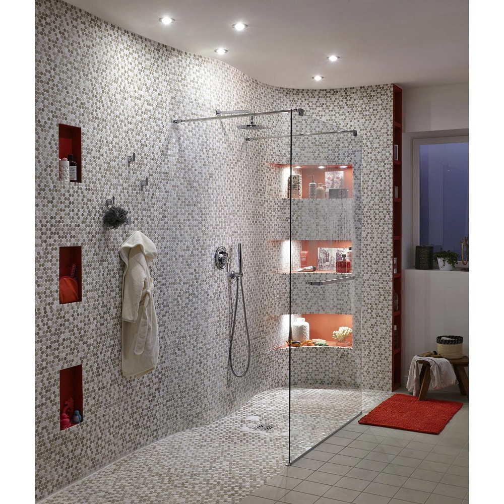 Paroi de douche à l'italienne Cube central - Soldes Paroi de douche Leroy Merlin