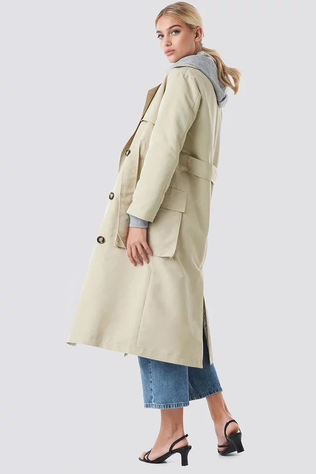 Trench-coat à poches beige NA-KD Trend