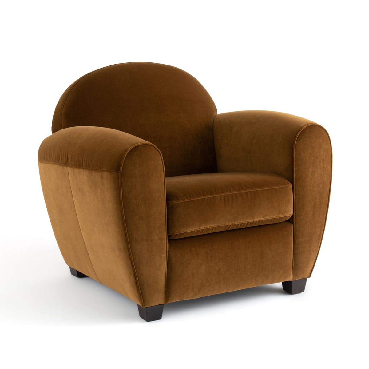 Fauteuil Club velours Barnaby Bronze