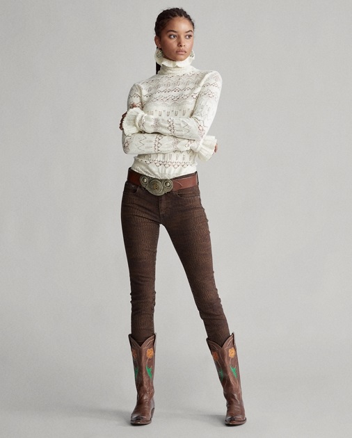 Polo Ralph Lauren Pull en laine pointelle Crème authentique pour Femme