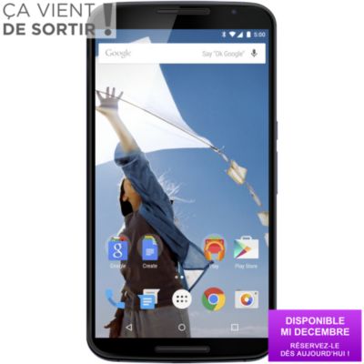 Téléphone portable sans abonnement MOTOROLA Nexus 6 Bleu Nuit 32 Go, Smartphone Boulanger