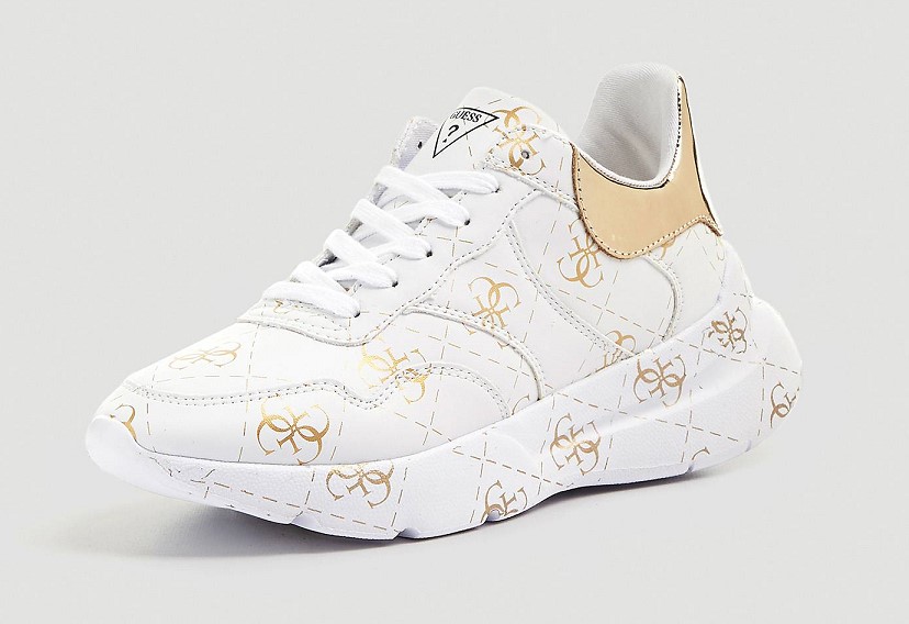SNEAKERS MAYLA IMPRIME LOGO Blanc Multi GUESS - Baskets Femme Guess 