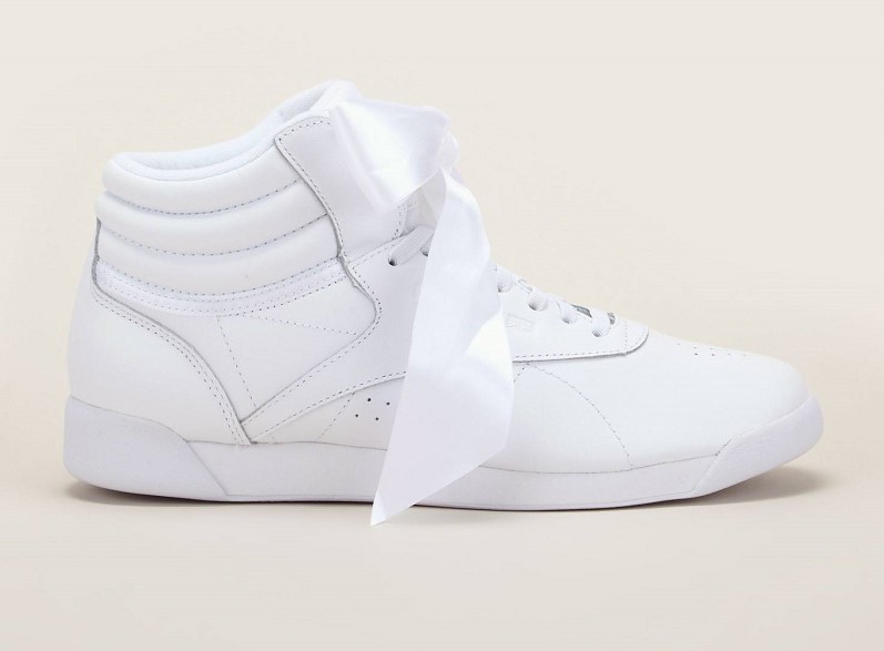 Reebok Hi Satin Bow blanc Sneakers montantes en cuir 
