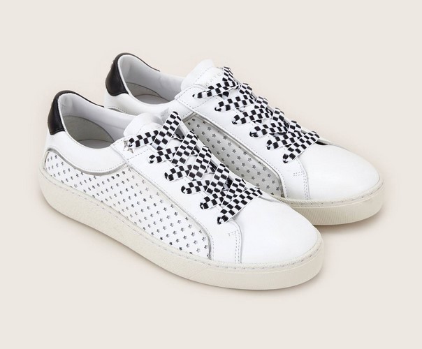 Tommy Hilfiger Iconic Star Sneakers perforées étoile en cuir blanc - Monshowroom