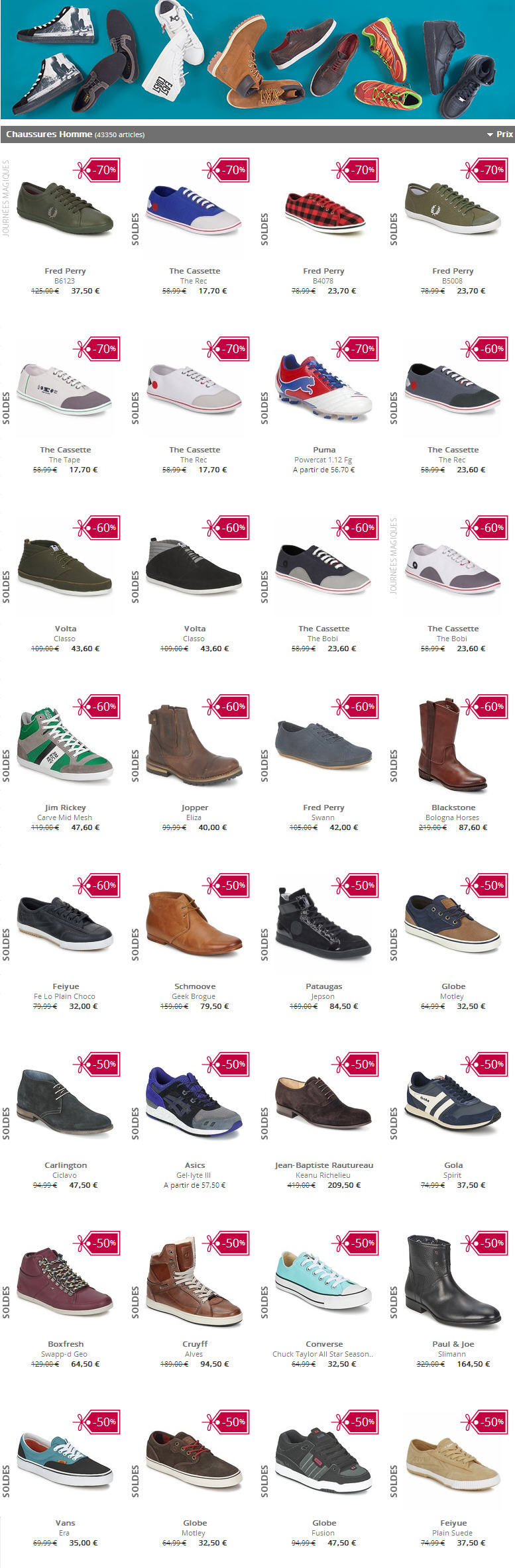 Soldes Chaussures Homme Spartoo