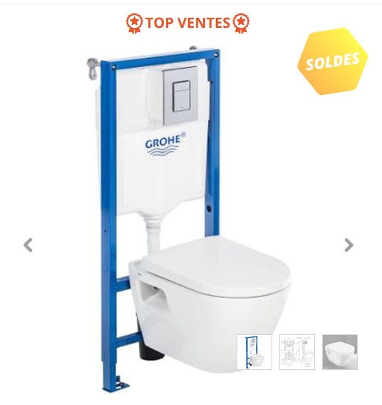 Grohe Pack Bati WC Solido Perfect Compact pas cher - Soldes  WC suspendu ManoMano