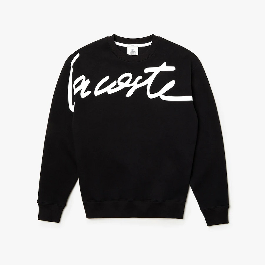Sweatshirt unisexe Lacoste LIVE en molleton texturé avec signature