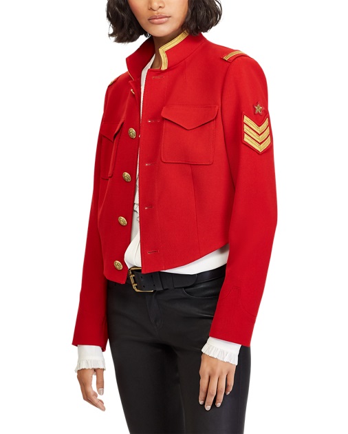 Polo Ralph Lauren Veste militaire courte en tweed rouge