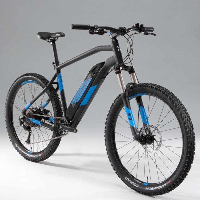 Vélo VTT électrique e-ST 500 ROCKRIDER noir et bleu 