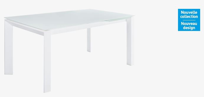 Remo Table à rallonges blanche en verre Habitat 