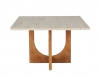 Table à manger carrée TRAVINE 6 places en travertin et bois de manguier massif - Table à manger Maisons du Monde