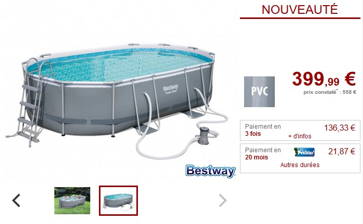 Piscine tubulaire octogonale WAIHEKE de BESTWAY