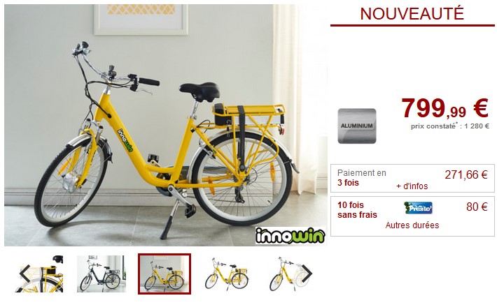 Vélo à assistance électrique BELAIR II premium jaune ou bleu