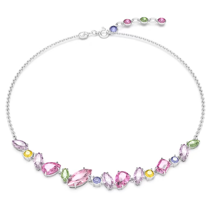 Collier GEMA Swarovski Tailles variées, Multicolore, Métal rhodié