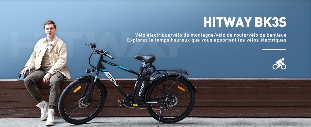 HITWAY Vélo Électrique de Montagne BK3S 26'' Noir