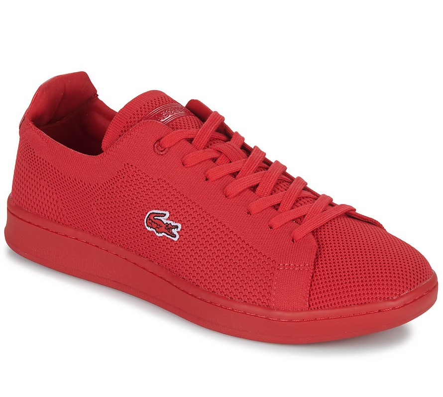 Sneakers Carnaby Piquée Lacoste en textile Rouge
