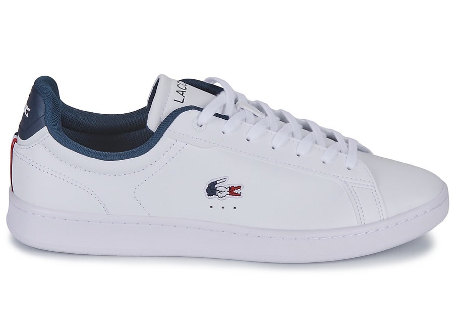 Sneakers Carnaby Pro Lacoste en cuir tricolores Blanc/Marine/Rouge