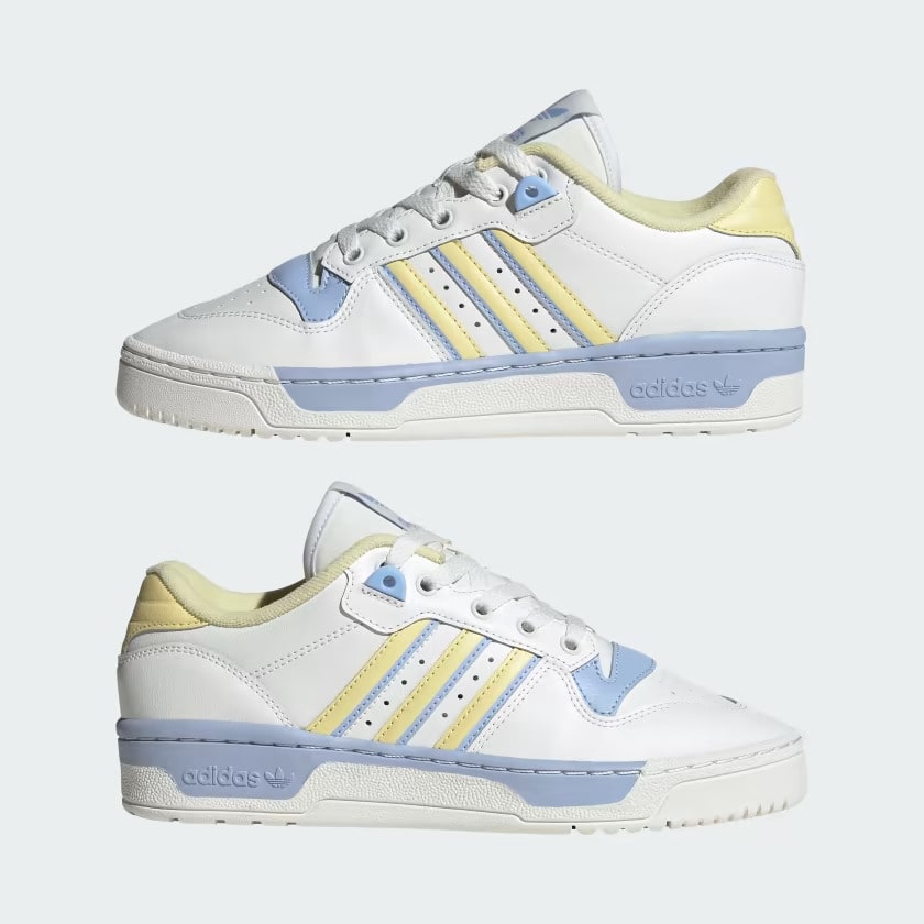 ADIDAS Originals RIVALRY LOW Baskets Basses Blanc de base/Presque jaune/Bleu Aurore