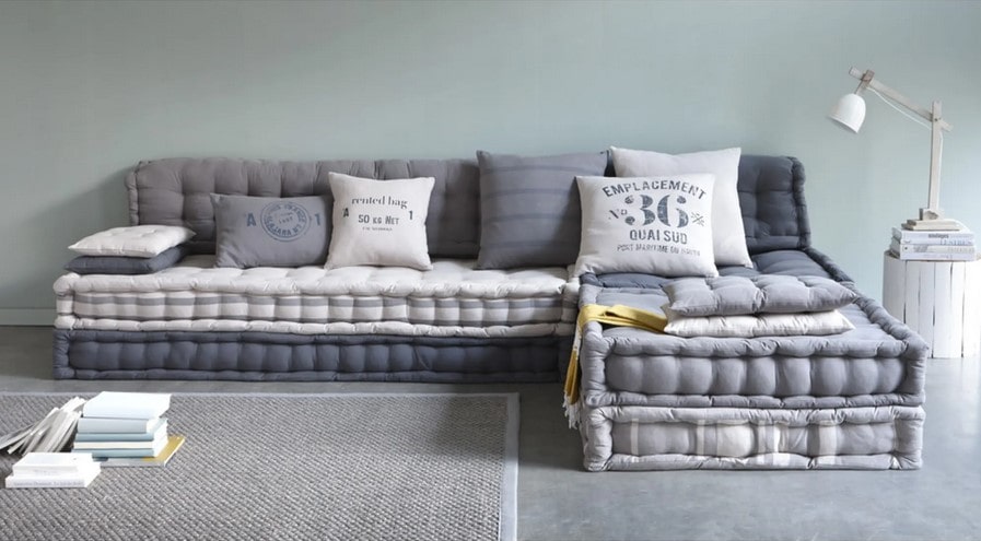 Canapé modulable 6 places en coton gris Iroise - Maisons du Monde