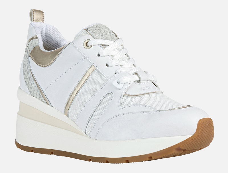 Geox ZOSMA Baskets Basses blanches à semelle compensée