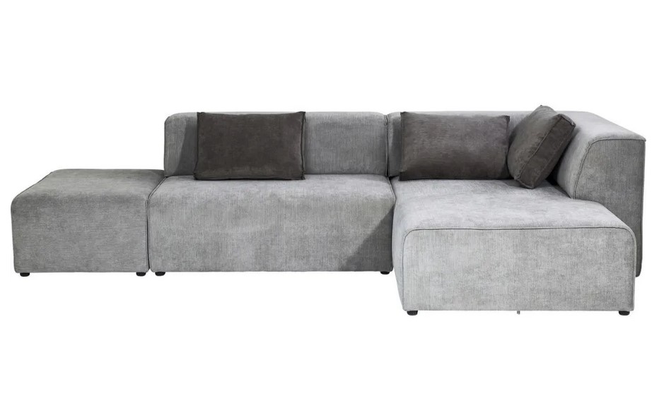 Canapé d'angle droit 4 places INFINITY en tissu gris - Maisons du Monde