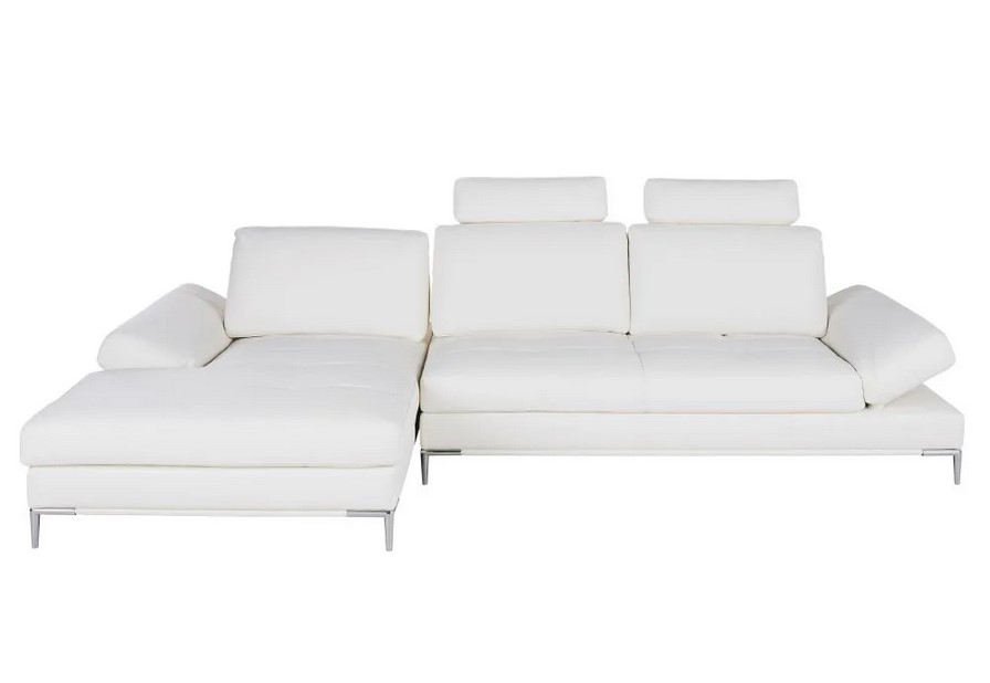 Canapé d'angle gauche GELLER 4/5 places blanc
