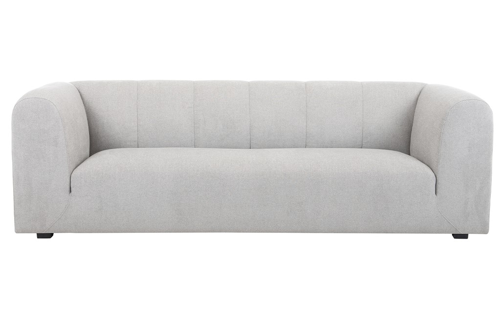 Canapé design 4 places OLIVEIRO en tissu gris