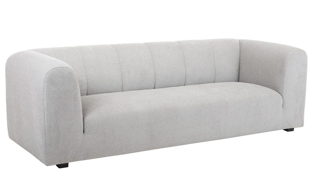 Canapé design 4 places OLIVEIRO en tissu gris