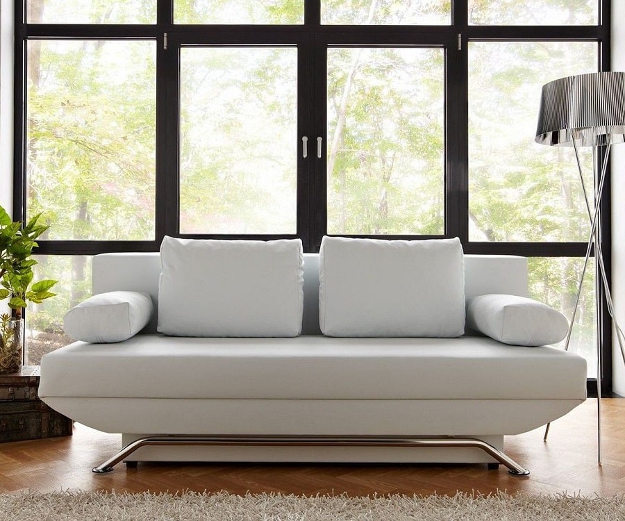 Canapé-lit CADY canapé blanc avec fonction lit