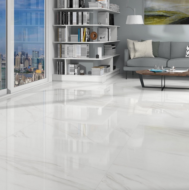 Carrelage sol / mur effet marbre blanc MARMI ARTENS l.60 x L.120 cm