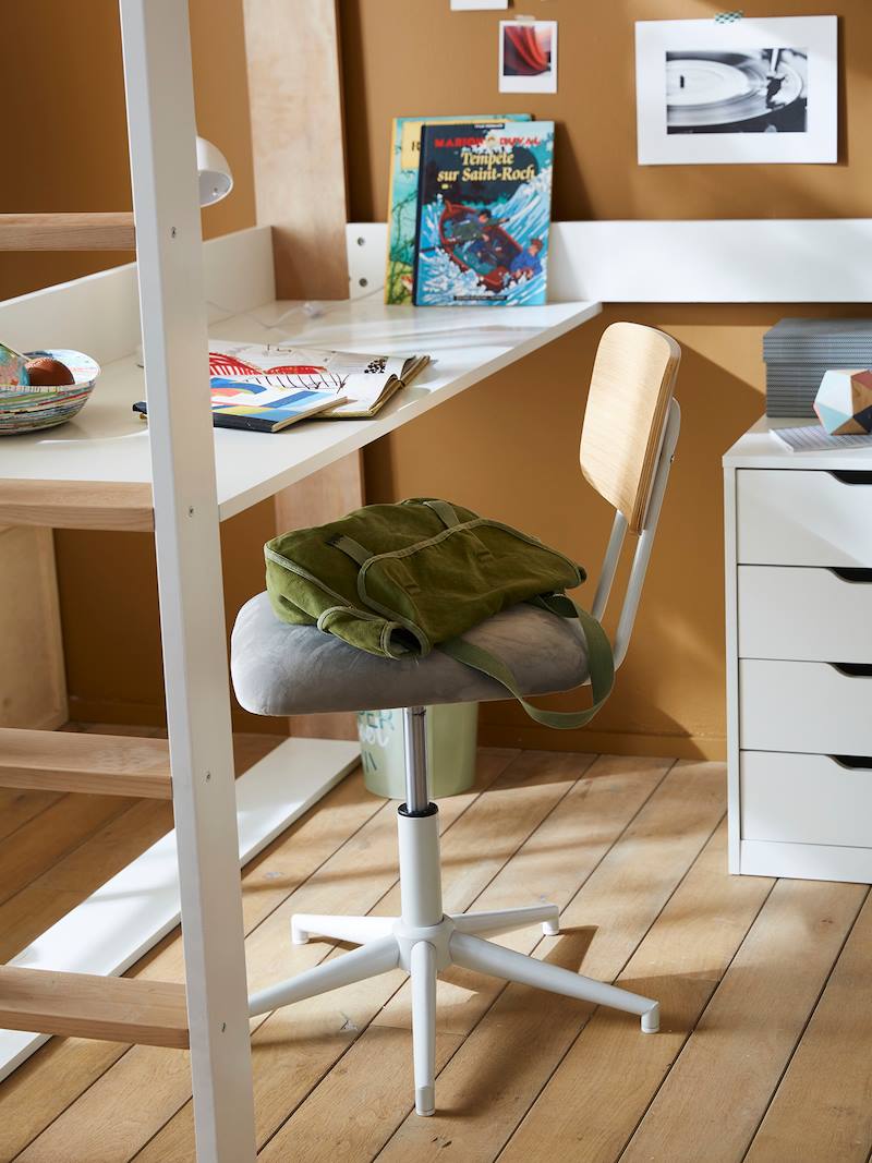 Chaise de bureau LIGNE SCHOOL métal et bois gris