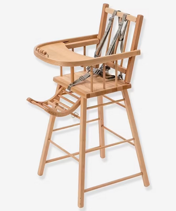 Chaise haute traditionnelle André fixe COMBELLE marron