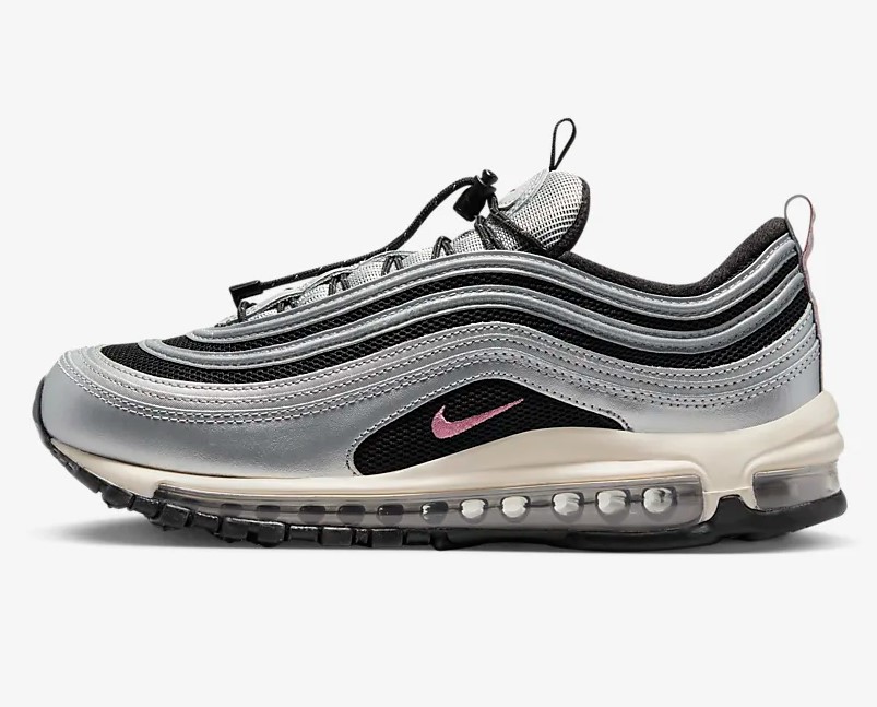 Nike Air Max 97 Baskets Basses Noir/Argent métallique/Marron clair/Baie du désert