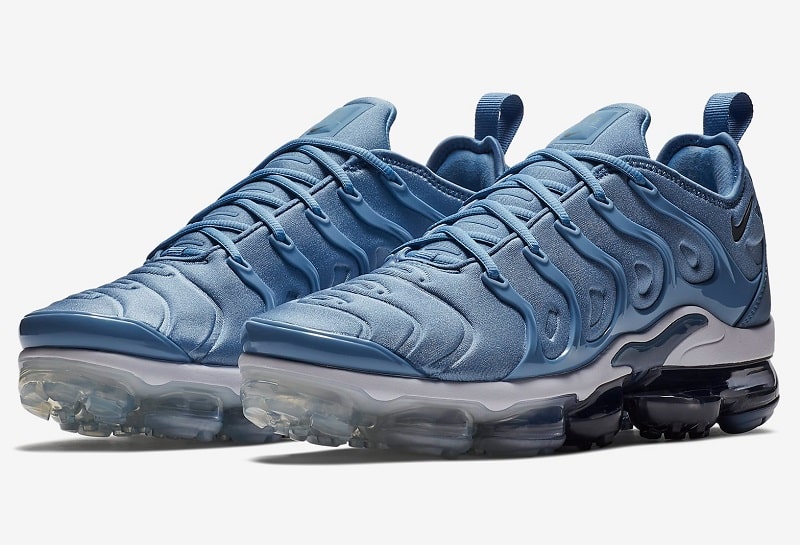 Nike Air VaporMax Plus Baskets Basses Bleu toile/Bleu diffus/Blanc/Gris polaire pour Homme