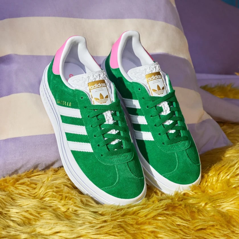 ADIDAS Originals GAZELLE Bold Baskets Basses Vert/Blanc Nuage/Rose Lucide