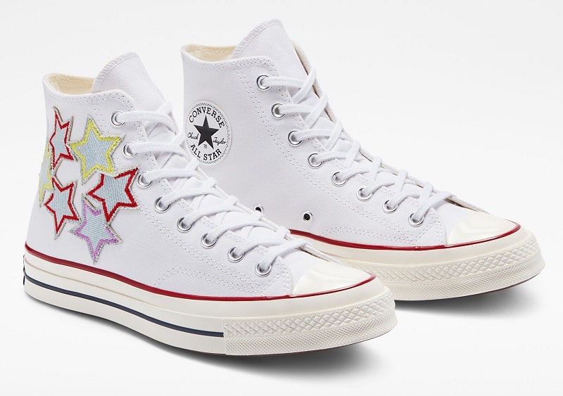 Converse Chuck 70 Patchwork Stars Unisexe Baskets Montantes Étoiles en jean blanc