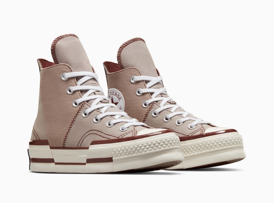 Converse Chuck 70 Plus Baskets Montantes Unisexe Wonder Stone/Chêne rouge/Blanc