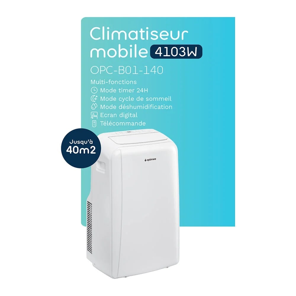 Climatiseur Mobile OPC-B01-140 OPTIMEA jusqu'à 40m²