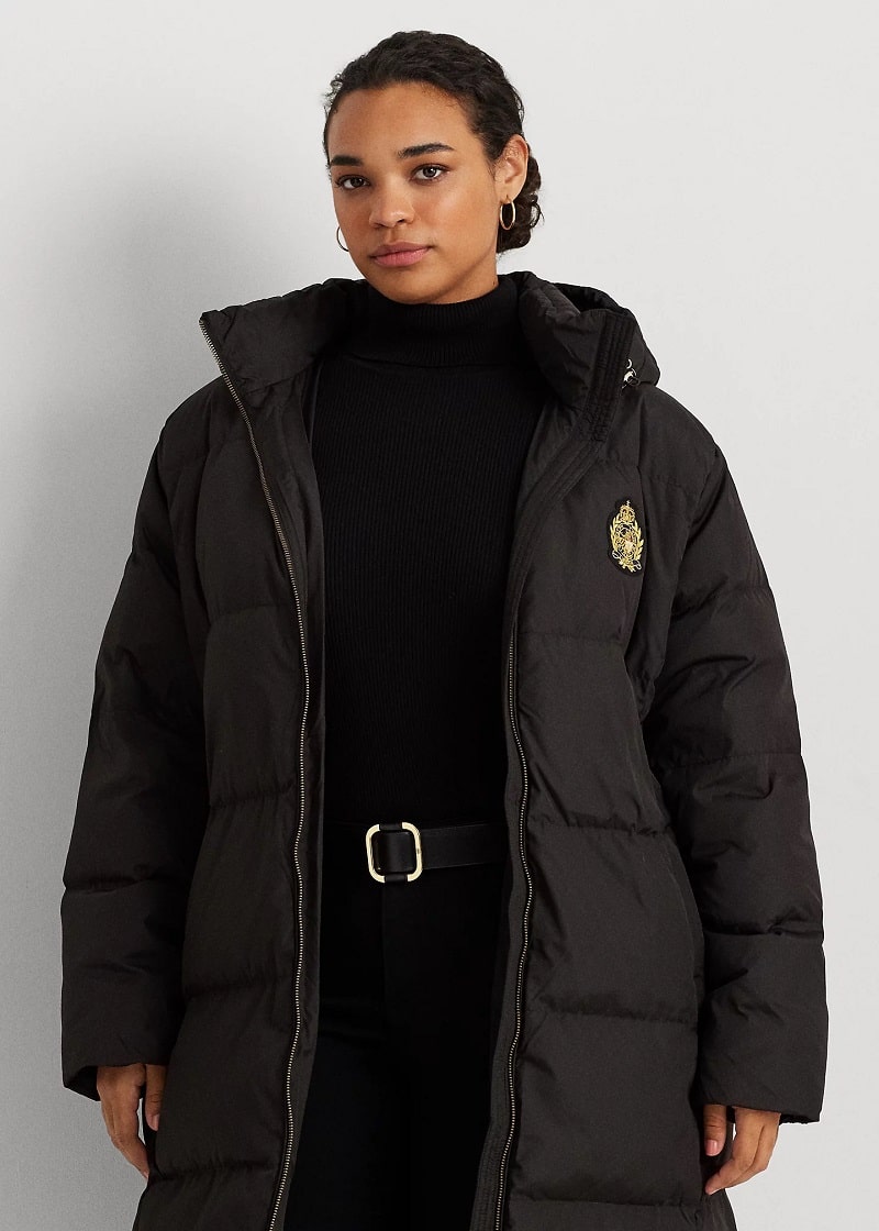 Polo Ralph Lauren Doudoune a capuche avec ecusson Noir Doudoune Femme Ralph Lauren Iziva