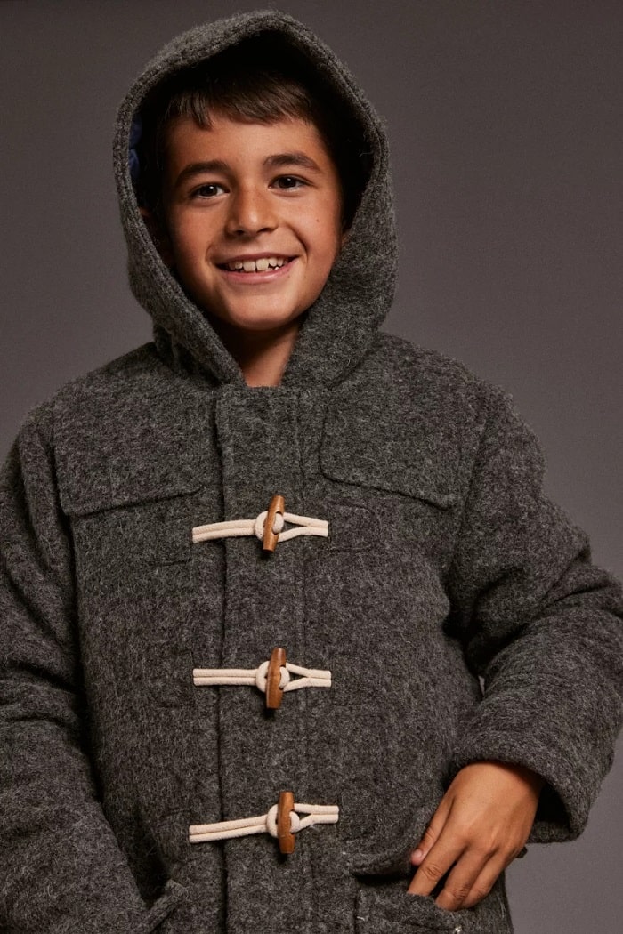 Duffle-coat Kids ARMOR LUX drap de laine Gris Anthracite
