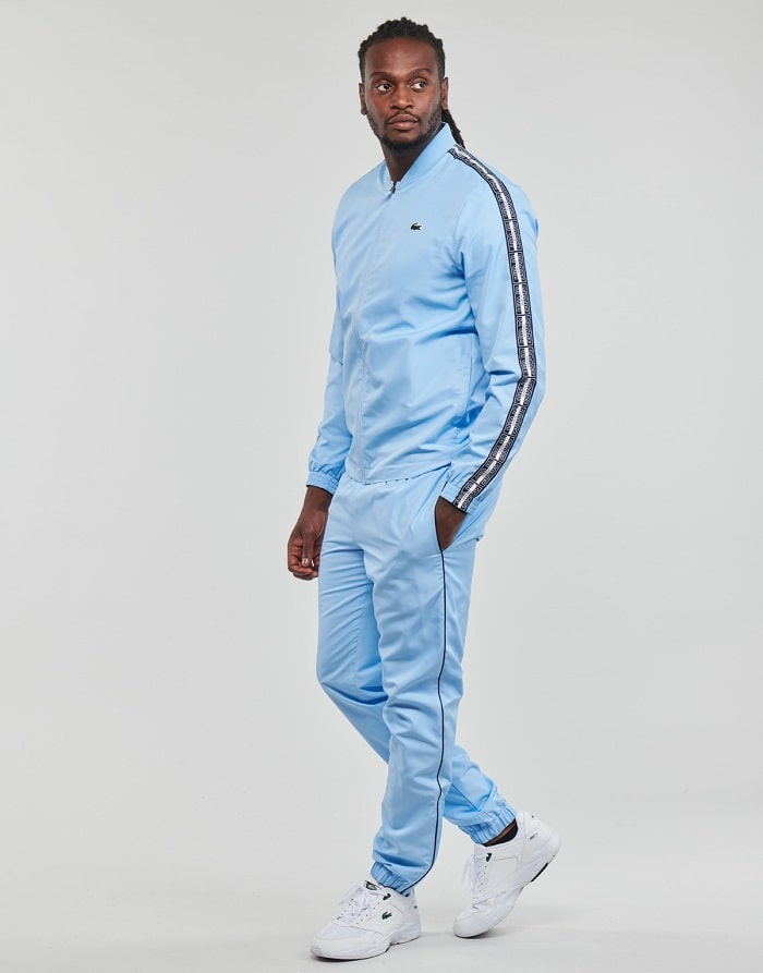 Ensemble survêtement Homme Tennis Lacoste en tissu recyclé Bleu Ciel