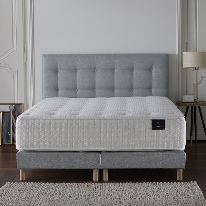 Ensemble HELIOS Tête de lit et Matelas Mémoire de forme Latex + sommier 160x200 cm - Maisons du Monde