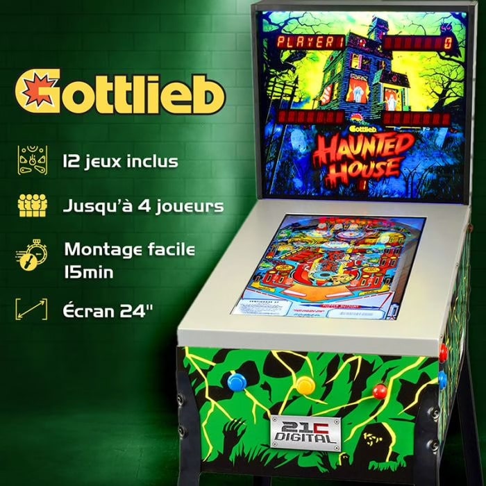 Soldes FLIPPER GOTTLIEB NUMÉRIQUE 3D sur pied